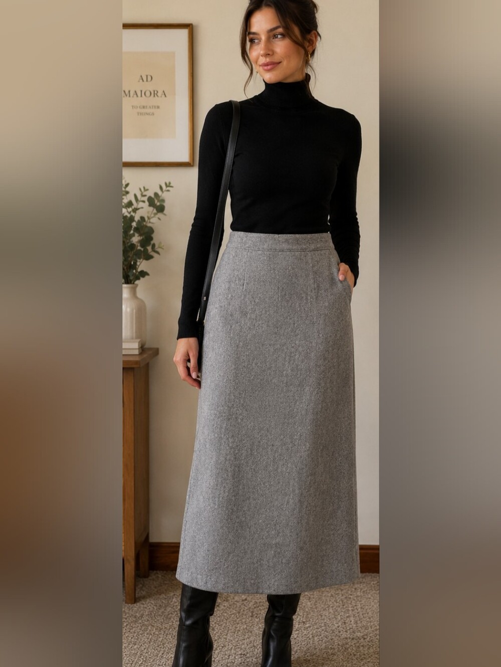 Vintage Pendleton Gray Virgin Wool Midi Skirt Made in USA Classic A-Line Modest